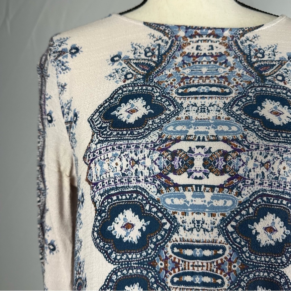 FREE PEOPLE Smooth Talker pink & blue mini skirt long sleeve tunic - size XS - Picture 2 of 6